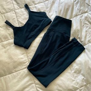 MPG Matching Teal Workout Set, pockets, cross-cross straps! EUC